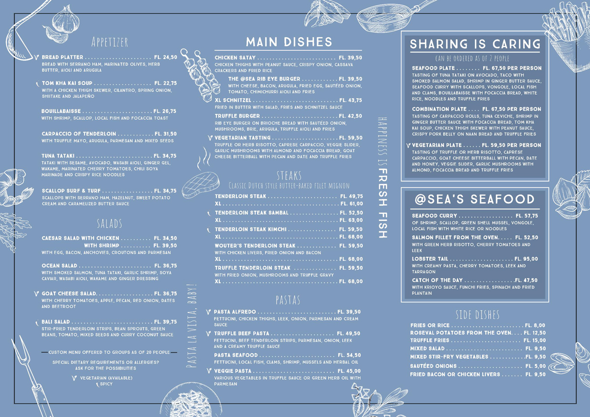 De Heeren at Sea Dinner Menu