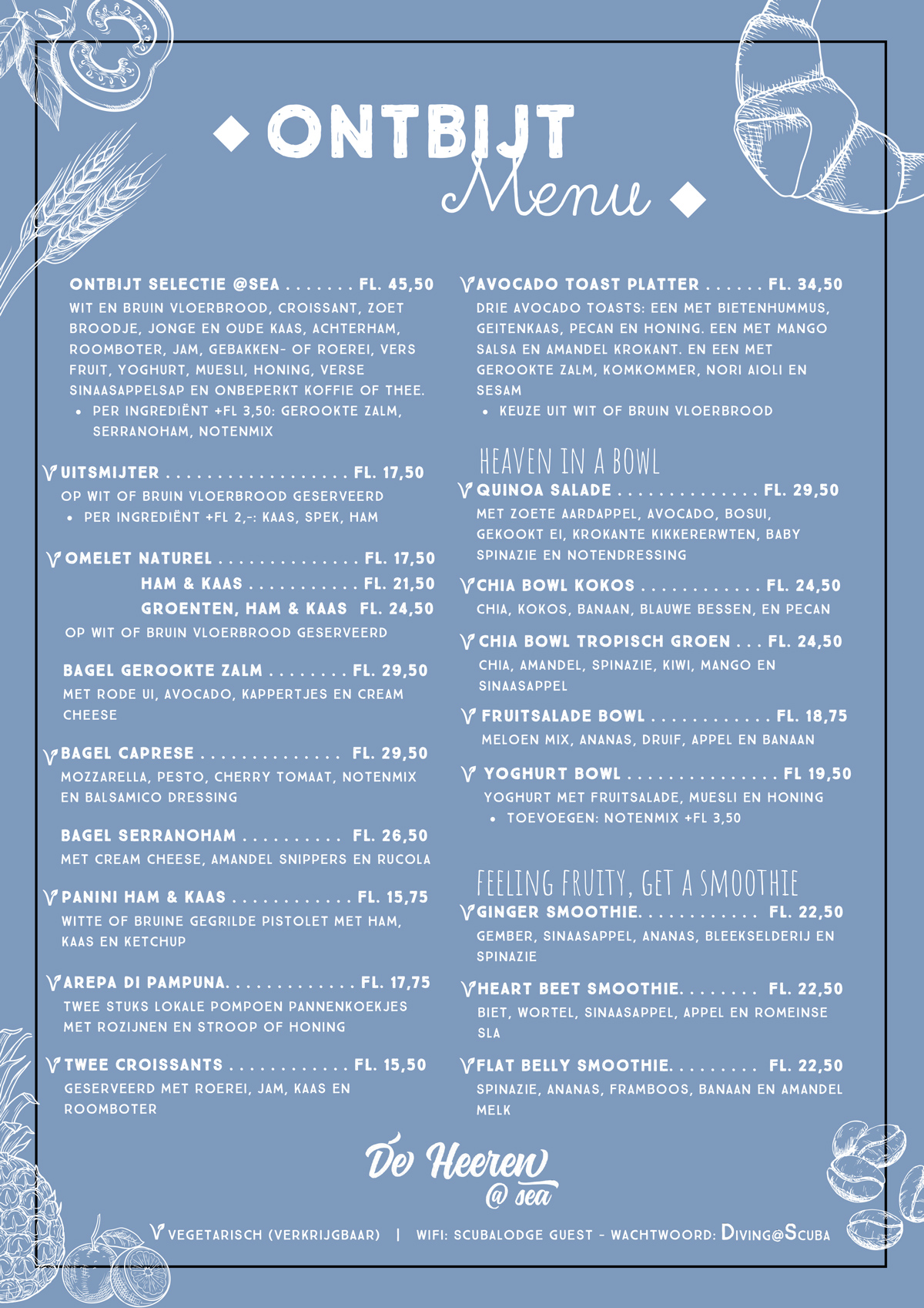 De Heeren at Sea Breakfast Menu