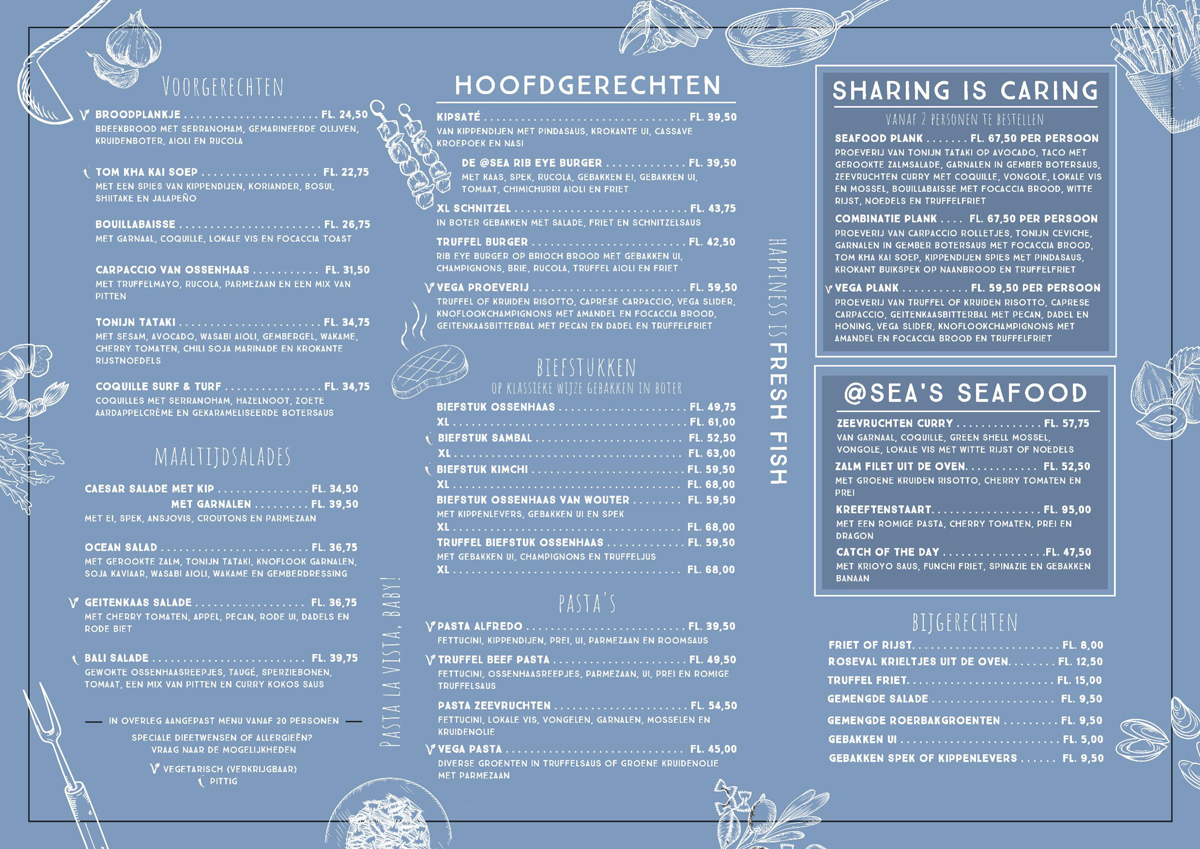 De Heeren at Sea Dinner Menu