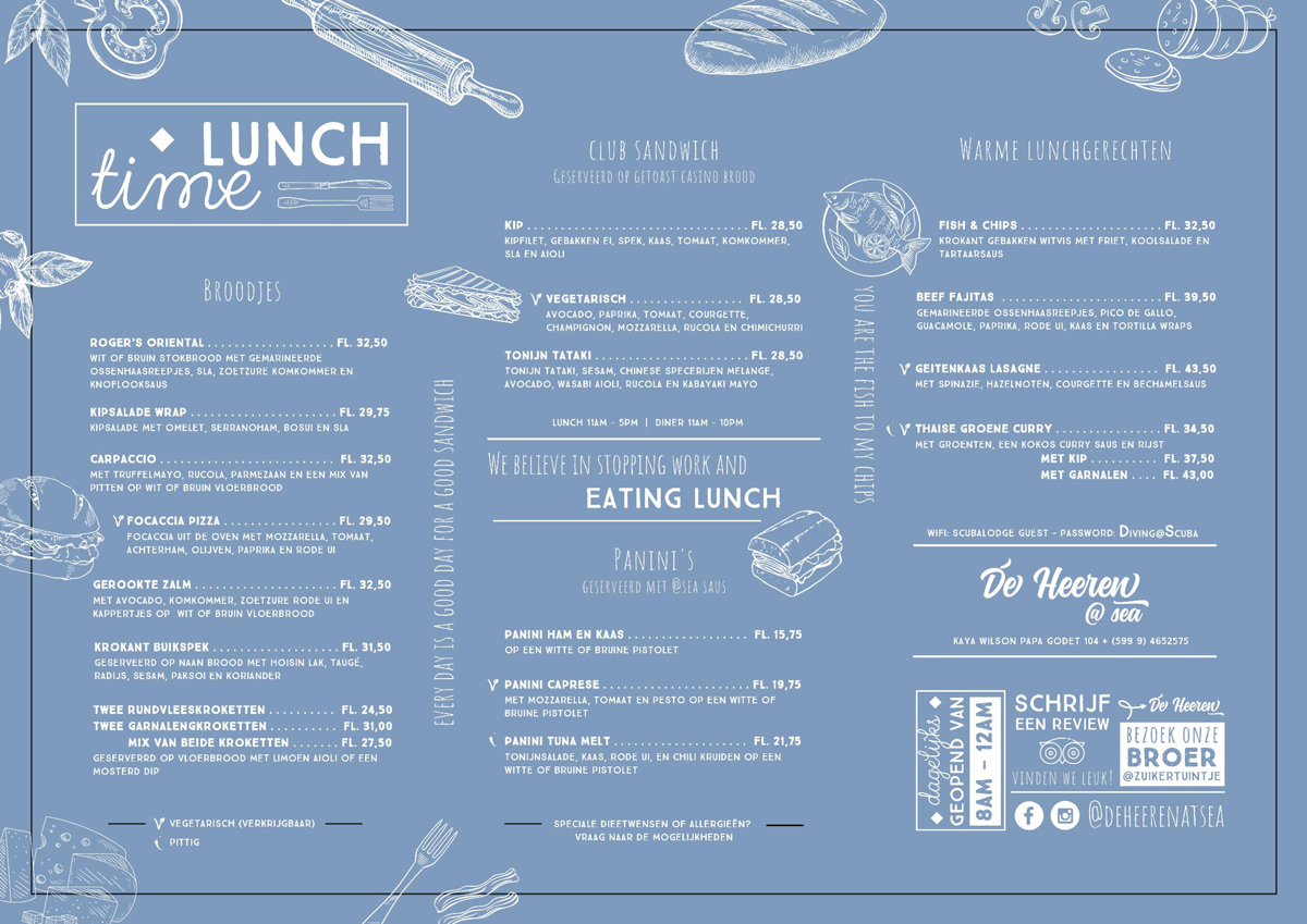De Heeren at Sea Lunch Menu